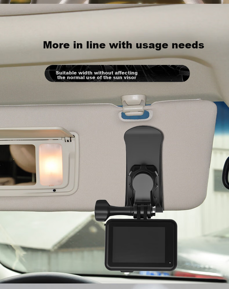 SUREWO Suitable for DJI, GoPro Action Cameras, Car Sun Visor Clip, Action 5 Pro/6/4 Car Mount Bracket, Ace Pro 2 Base Clamp, Nano Accessories 2