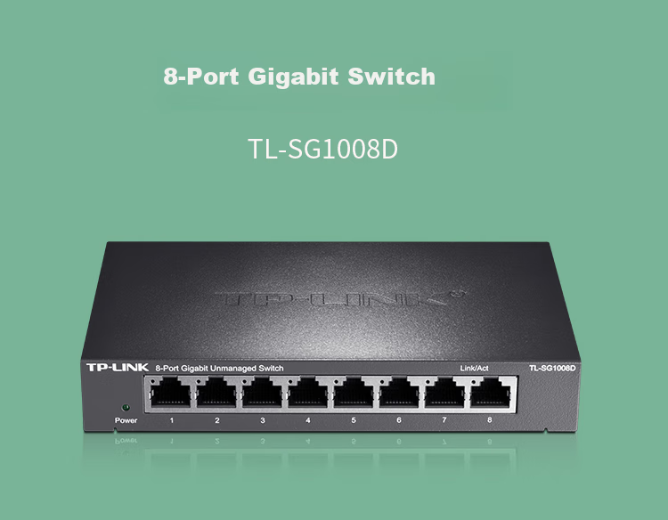 TP-LINK 8-Port Gigabit Switch, Enterprise-Grade Switch, Monitoring Network Cable Splitter, Traffic Distributor, Metal Body, TL-SG1008D 2