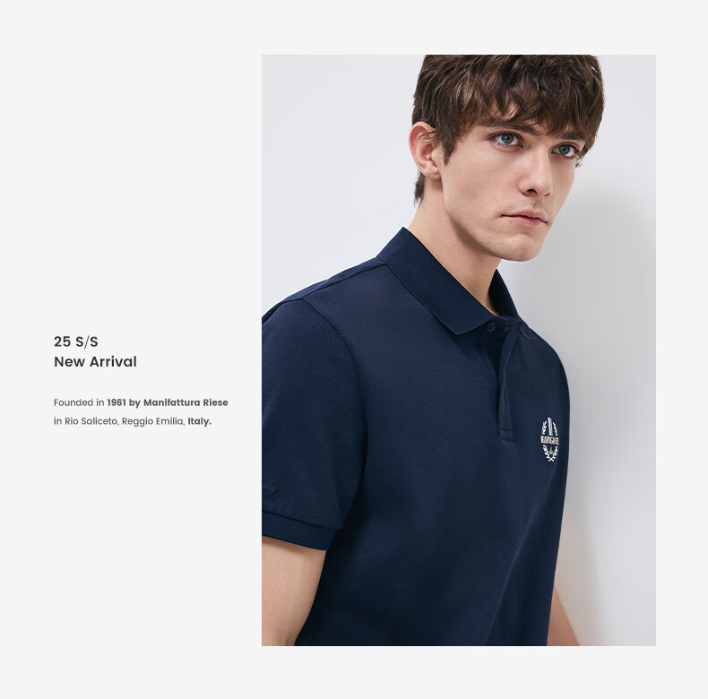 Navigare Italian Small Sailboat Men's Cool-Feeling Elastic Casual Simple Short-Sleeve POLO Shirt 1325525505, Navy Blue, XL 20