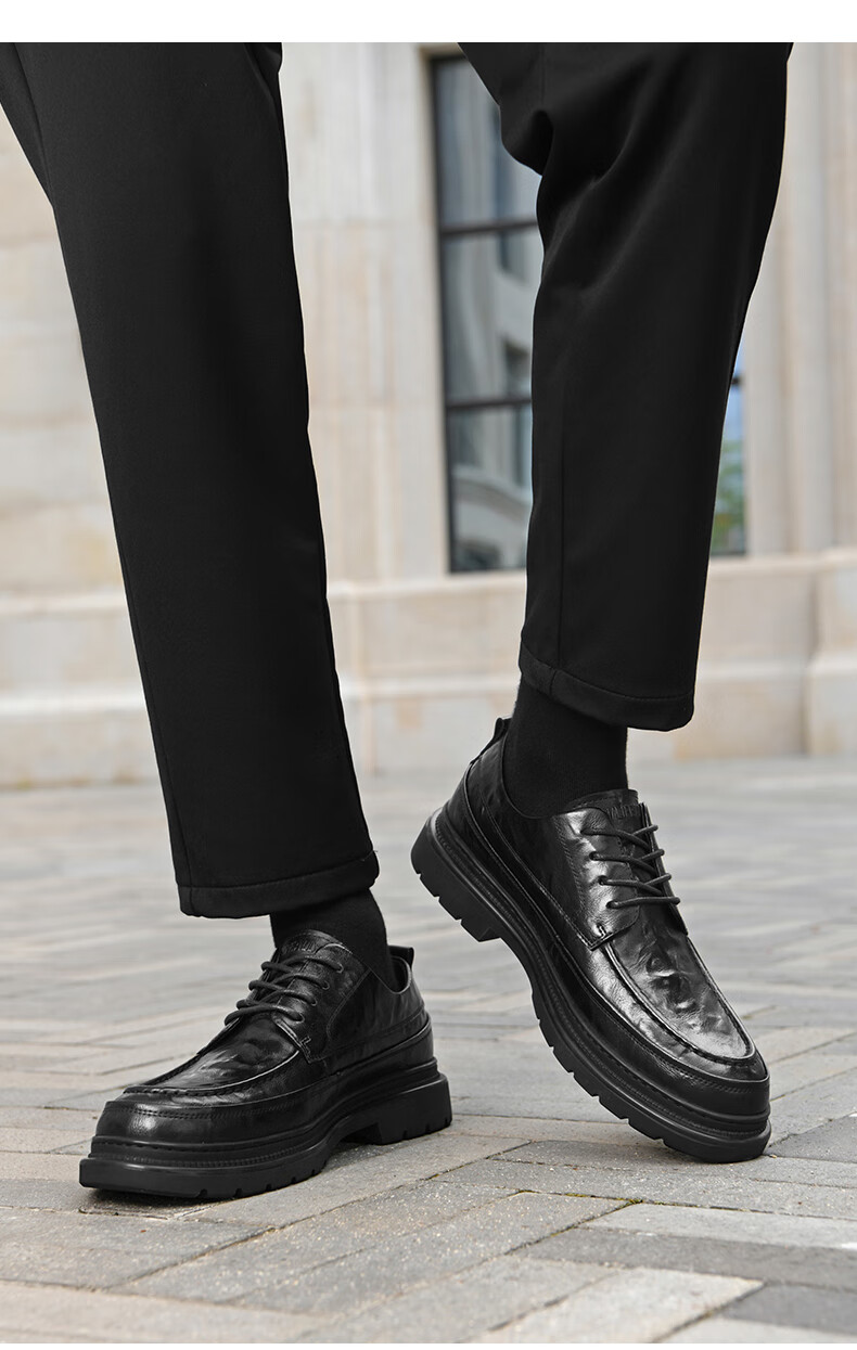 HLA Men's Classic Durable Casual Retro Derby Shoes HAAPXM1EBI073 Black Size 40 12