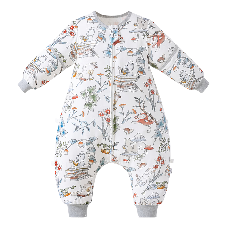 Baby Friend Infant Sleeping Bag, 4 Front 2 Back Gauze Baby Pajamas, for Older Children, Summer Air-Conditioned Room Anti-Kick Blanket, Size 110
