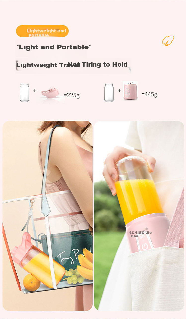 CHIGO Portable Household Juicer Wireless Charging Juice Blender Outdoor Travel Cup 1L Small Ice Crushing Fruit Juicer Birthday Gift M01 6