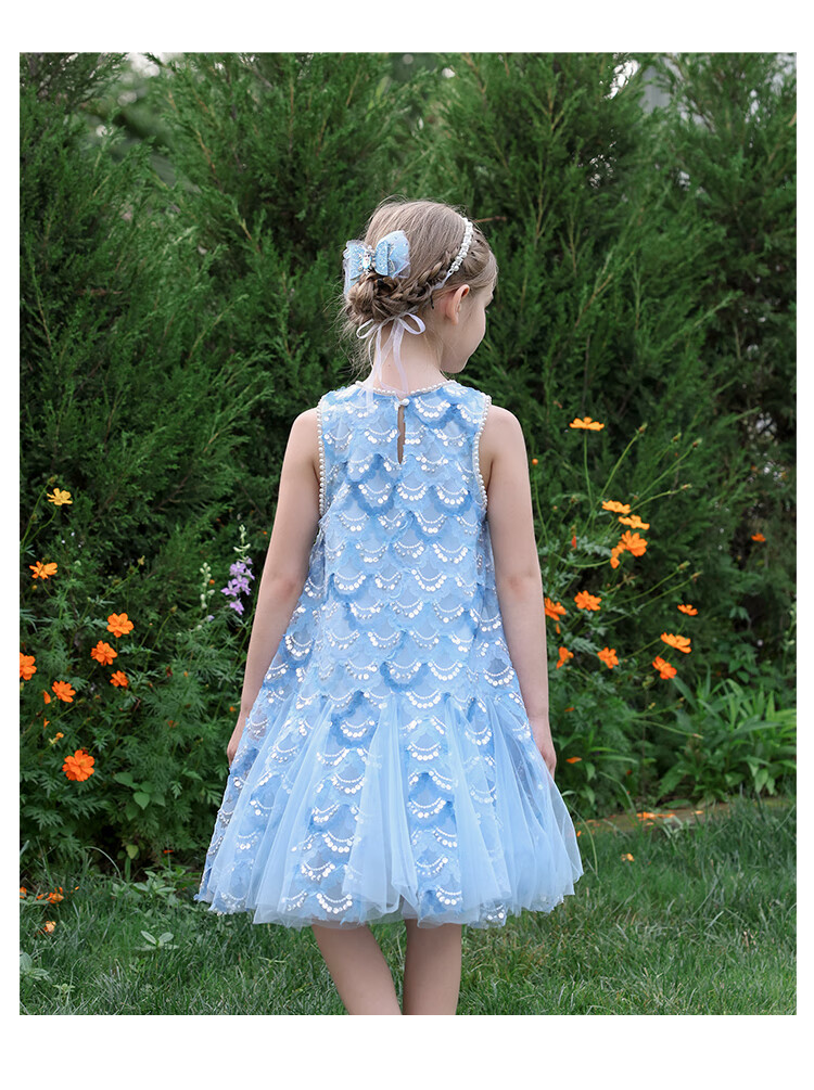 Disney Elsa Princess Dress Girls New Summer Dress Kids Summer Clothing 2026 New Arrival 10
