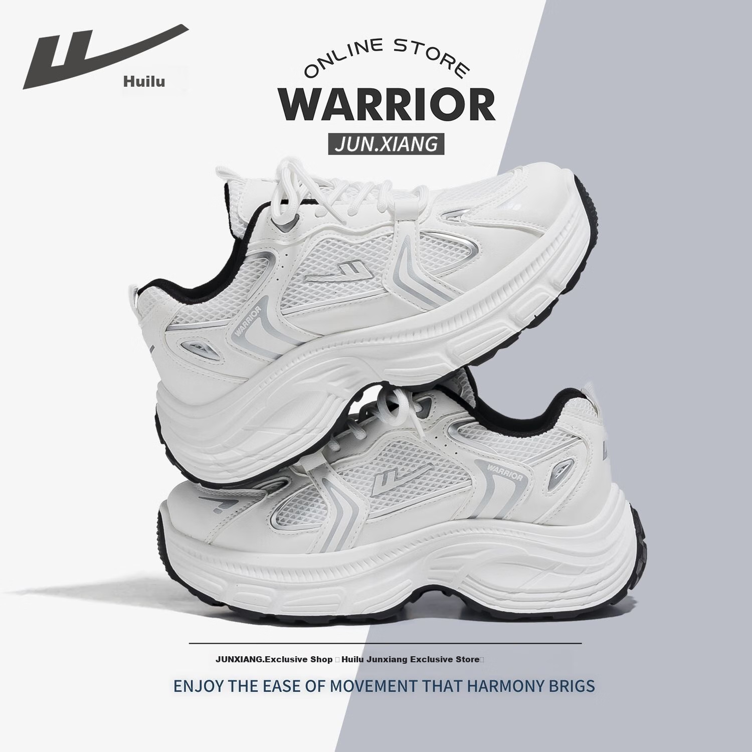 Warrior Official Dad Shoes for Women, Summer Height-Increasing Thick-Soled Sneakers, Versatile Breathable Casual Shoes for Female Students