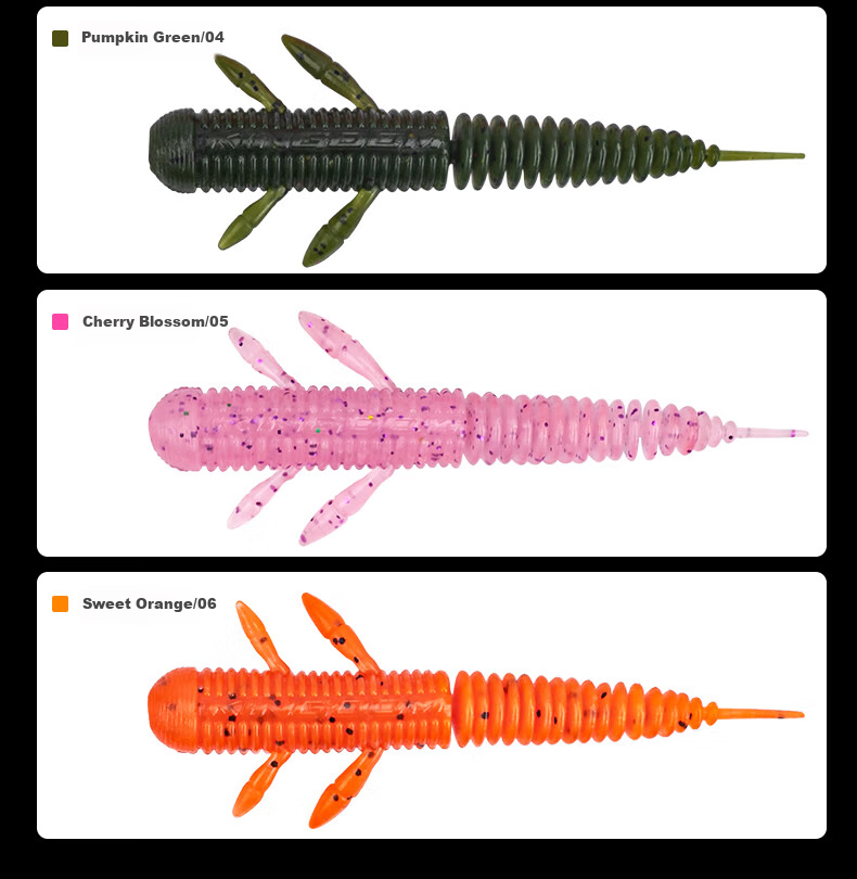 Guowangluya Soft Fishing Bait, Floating Real Dance Worm, Tail Black Pit Bottom Fishing, Largemouth Bass And Mandarin Fish Soft Worm, 60mm-03 Fluorescent 9