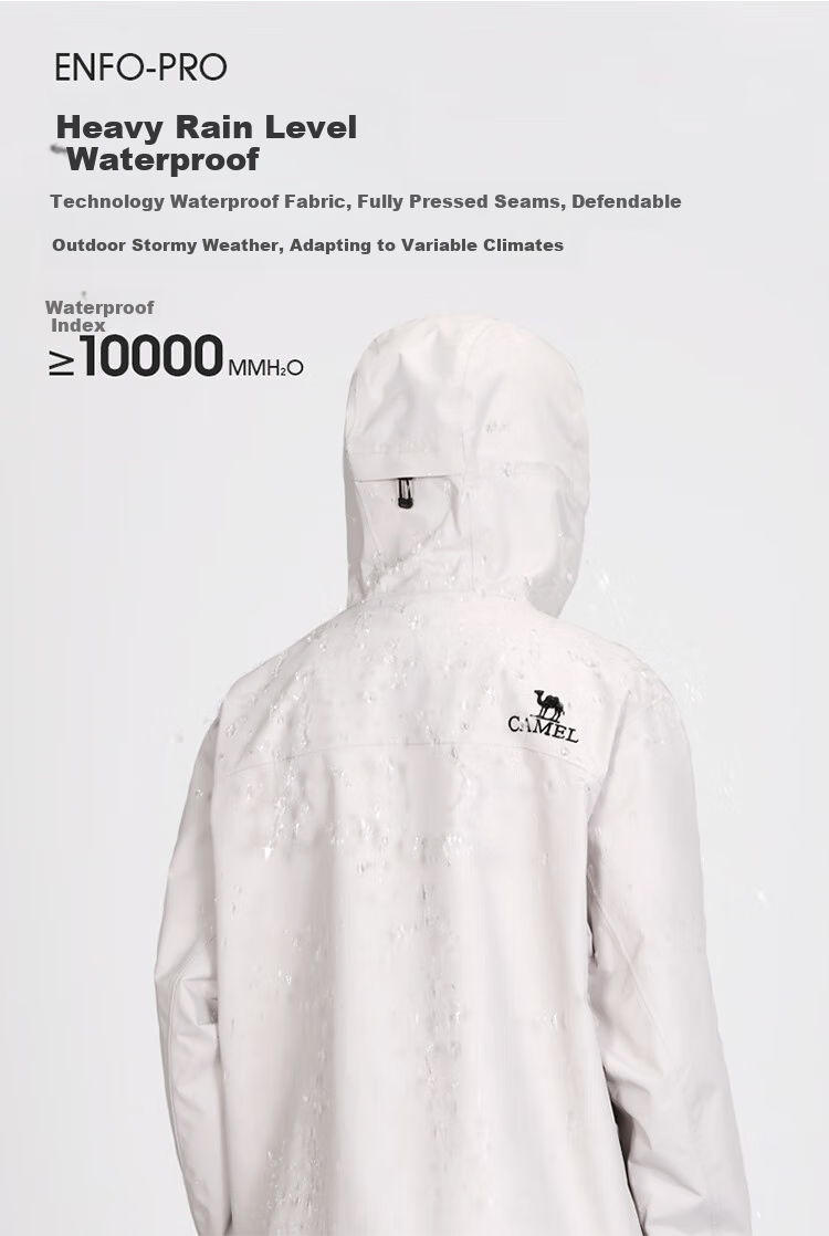 CAMEL Outdoor Hardshell Jacket, Single-Layer Lightweight Windproof And Storm-Proof Mountaineering Coat, Size M 9