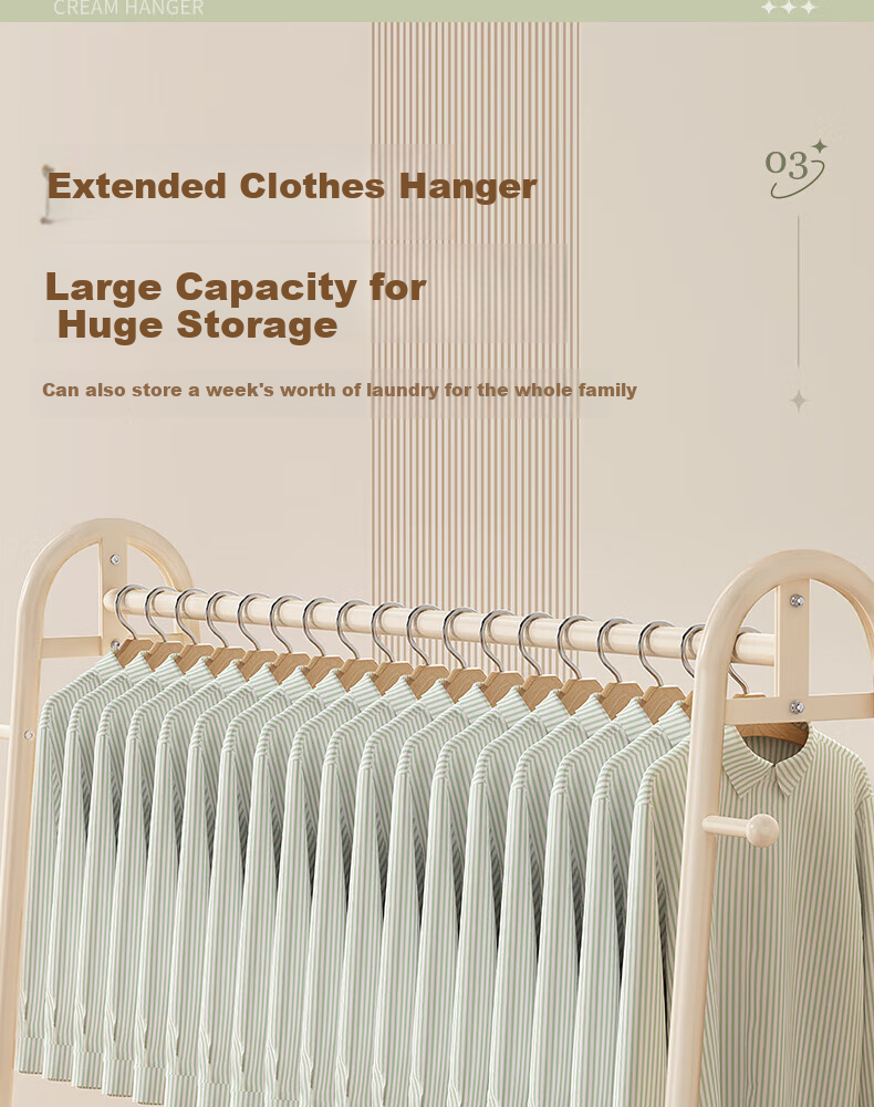 BIX Floor-Standing Clothes Rack for Bedroom, Home Drying Rack, Simple Coat And Hat Stand, Indoor Balcony Floor Pole with Basket, 1.2m White 8