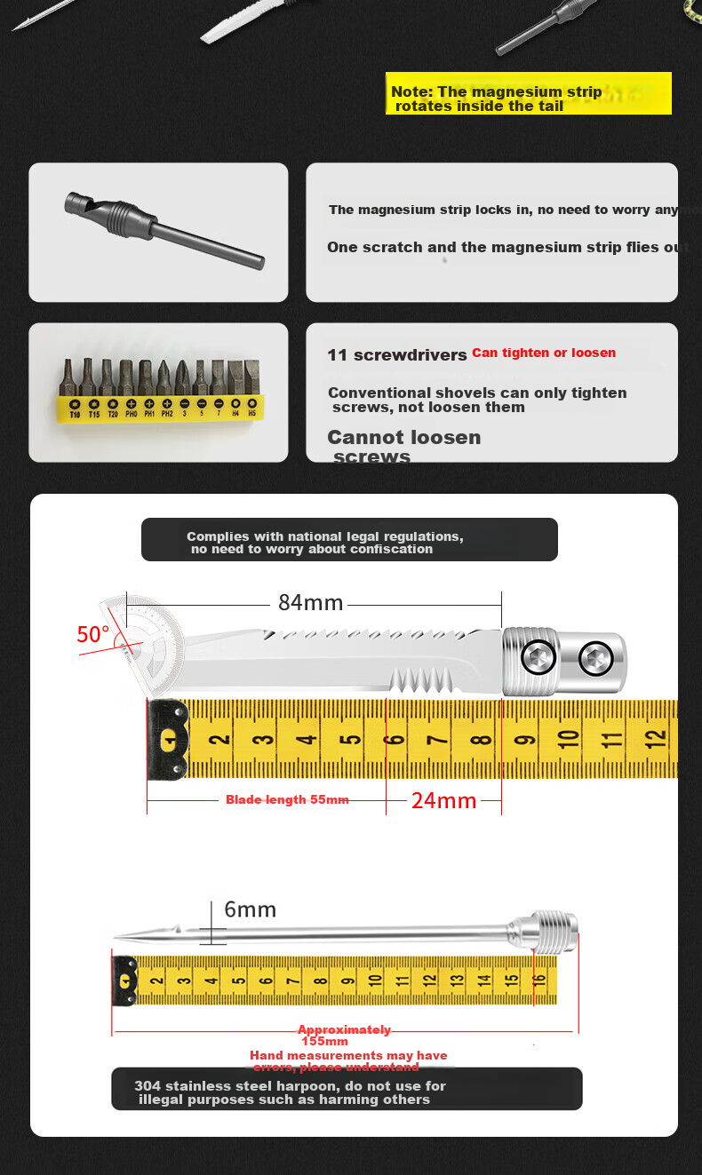 TRE-Hana HN-G33 Premium Military Shovel, Multifunctional Outdoor Camping Car Foldable Iron Spade, Chinese Large Shovel 9