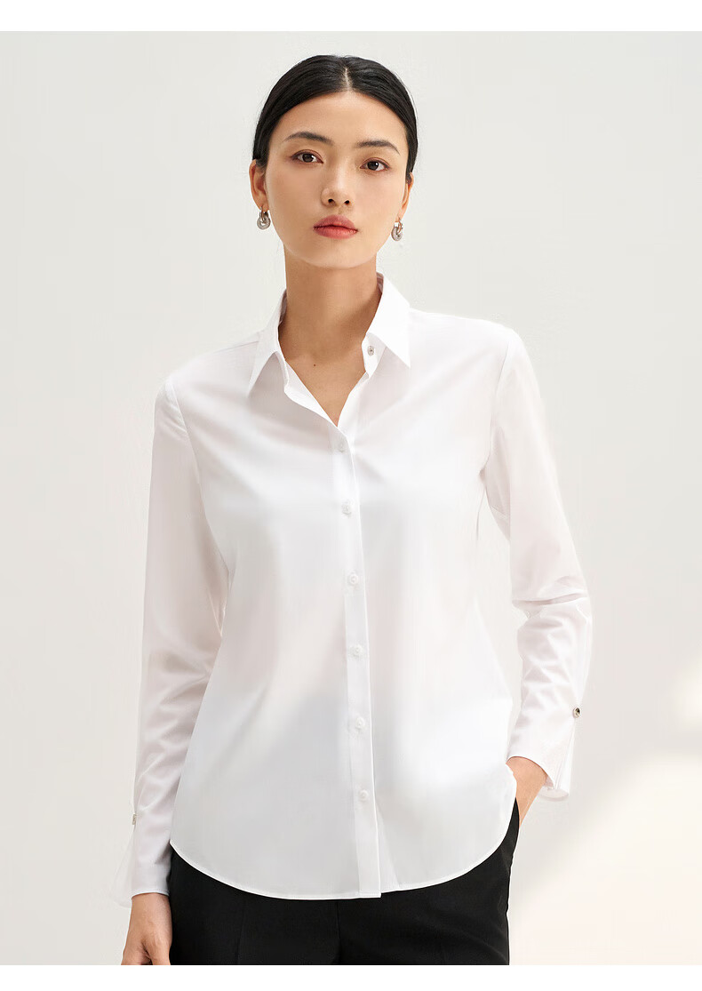 G2000 Modal Stretch Women's Comfortable Skin-Friendly Spring Summer Office Long Sleeve Shirt Ice Blue 34 8