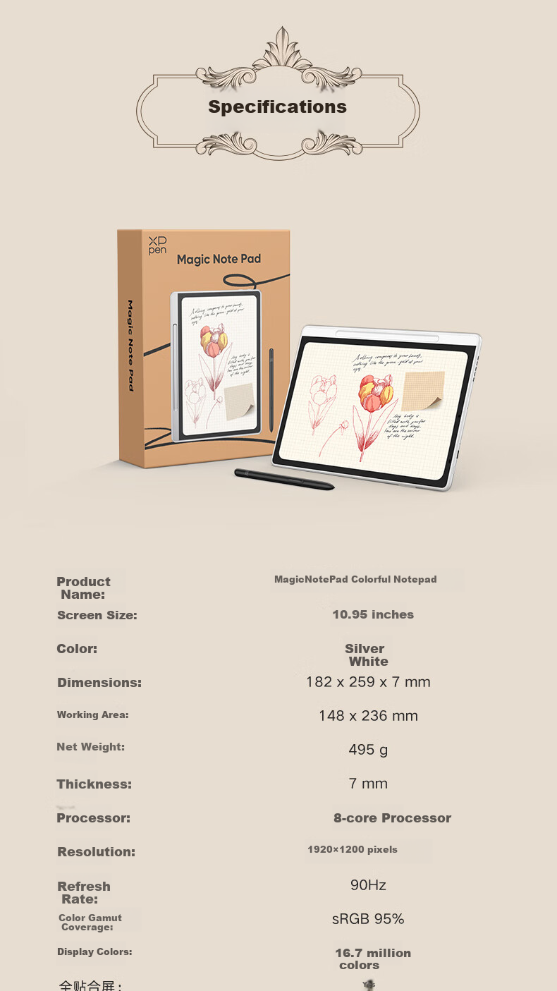 XP-Pen [Color Note Tablet] Handwriting Electronic Notebook, Meeting Record Smart Office Pad E-Ink Book E-Reader Magic Note Pad 22