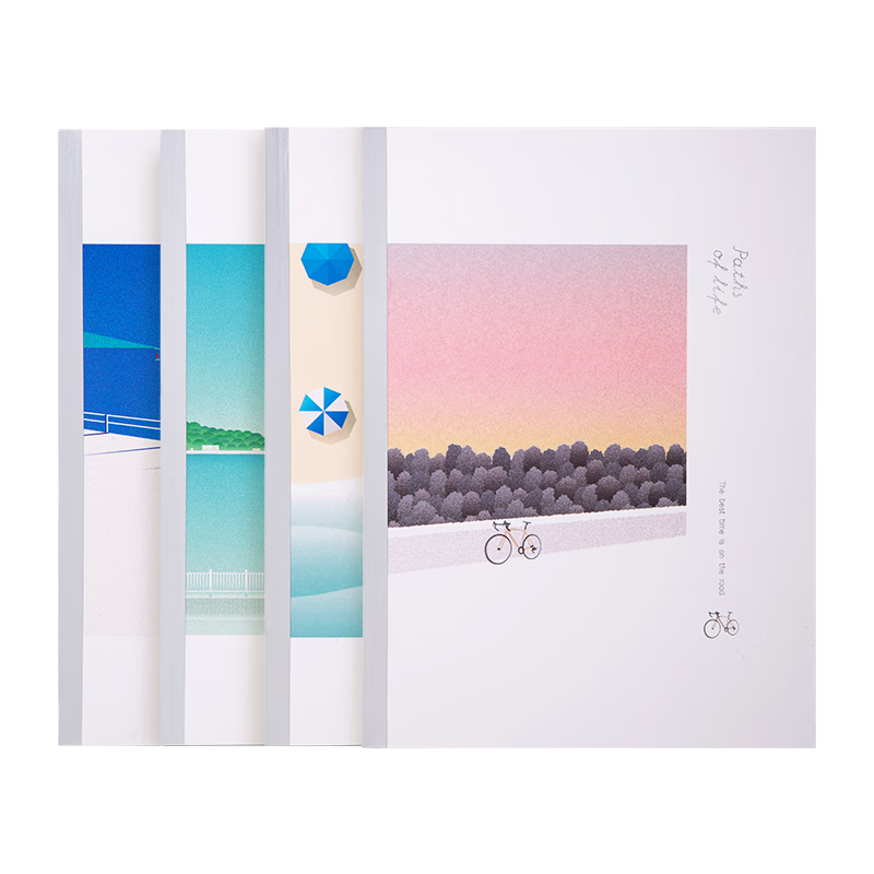 Deli Student Softcover Notebook B5/40 Sheets 12-Pack Wire-Free Binding WB540 (Travel Journal - Coastal Diary)