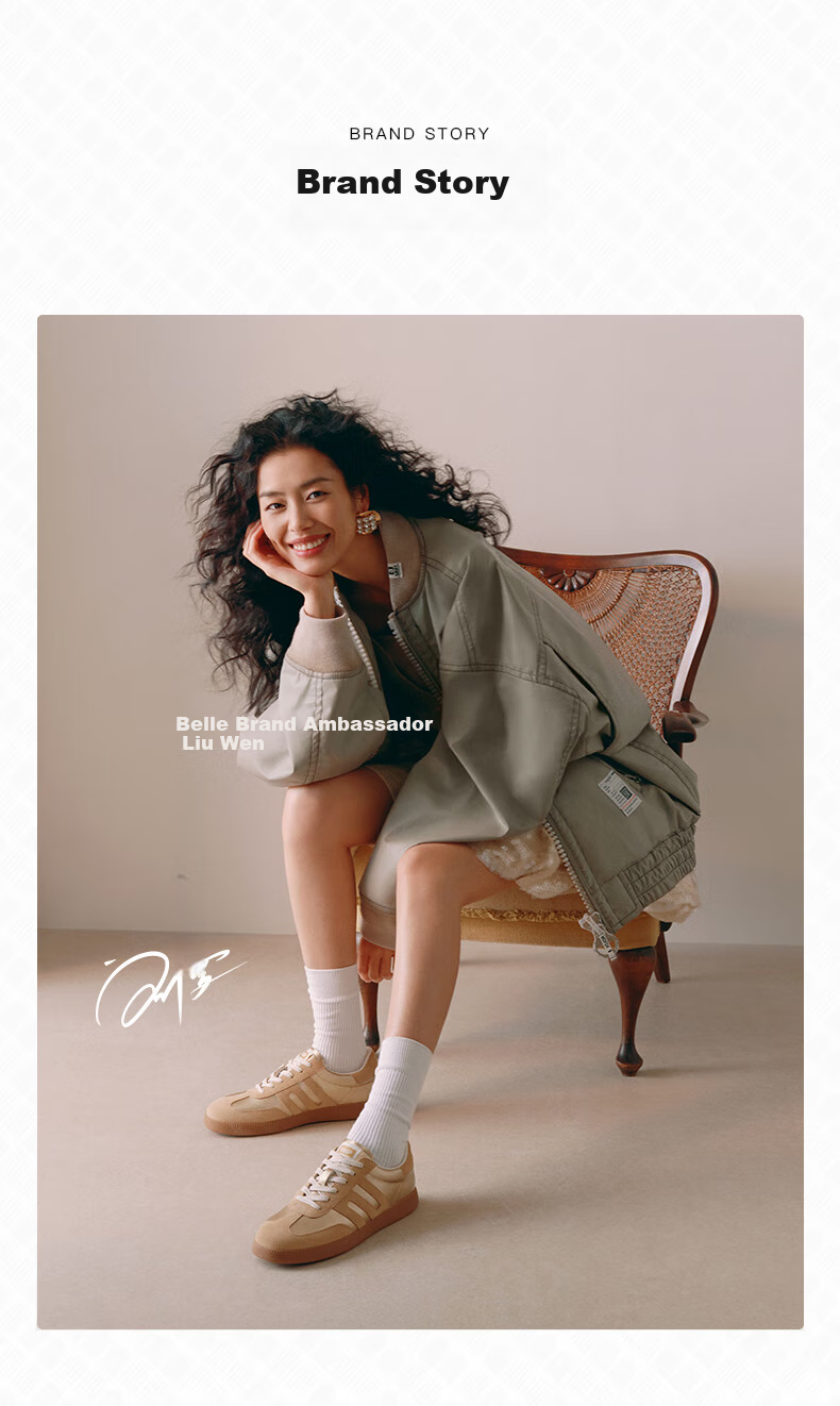 Belle Genuine Leather Fashion Boots 2025 Winter New Elastic Short Boots Slim Boots B1538DD5 Vitality Beige Size 36 12
