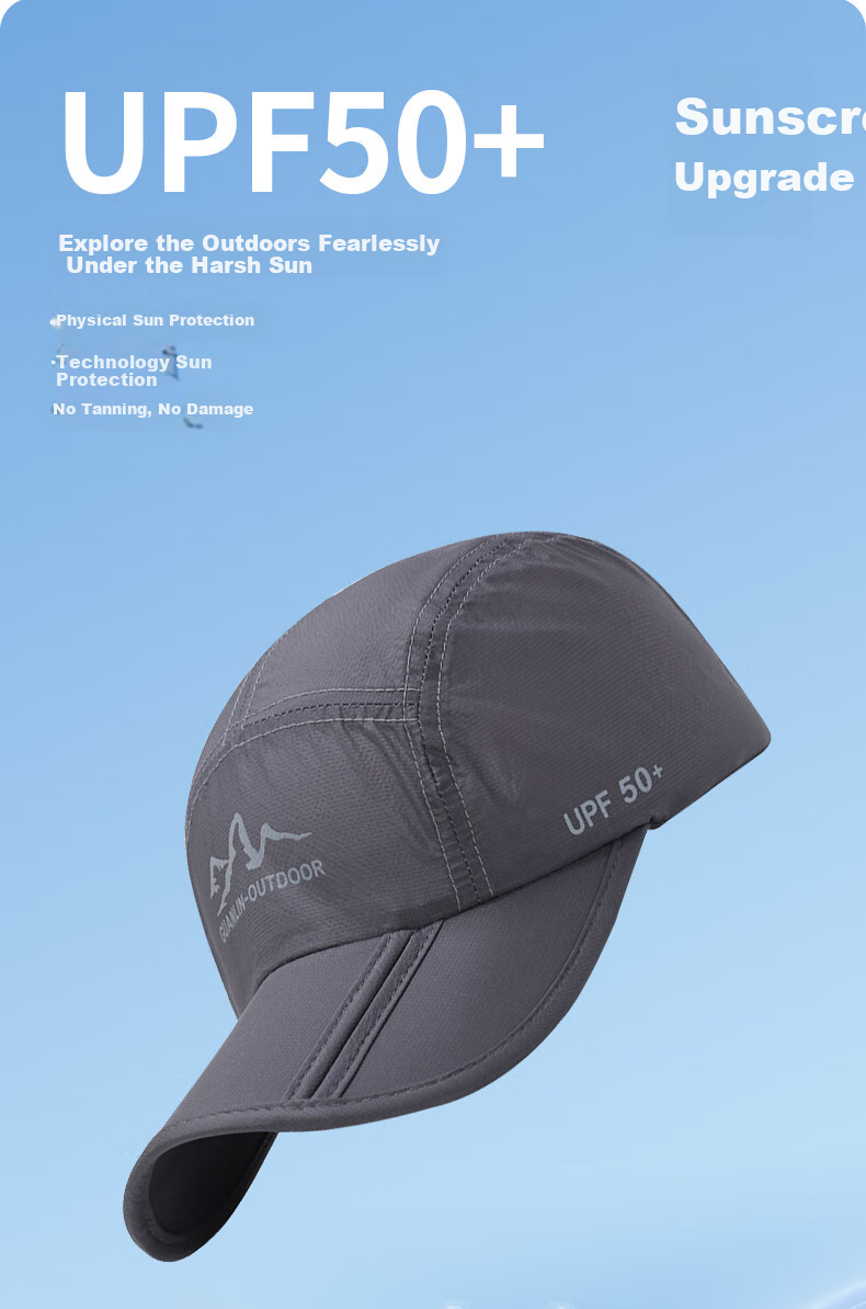 CARTELO Baseball Cap for Men, All-Season Breathable Quick-Dry Foldable Visor Hat, Outdoor Sun Protection Cap for Women, Black 2
