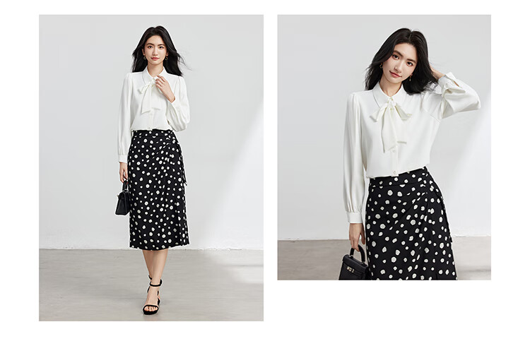 Bodexiaojie Women's Chiffon Bow Tie Blouse, Professional Commute Formal Wear, Inner Layer for Petite Figures, Interview Shirt, White, XL 15