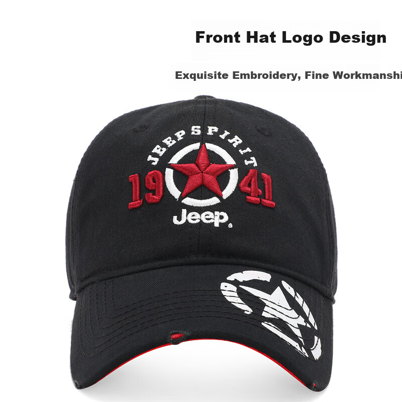 JEEP Men's Baseball Cap, Fashionable Embroidered All-Season Style, Casual Outdoor Sports Brand Hat A0014