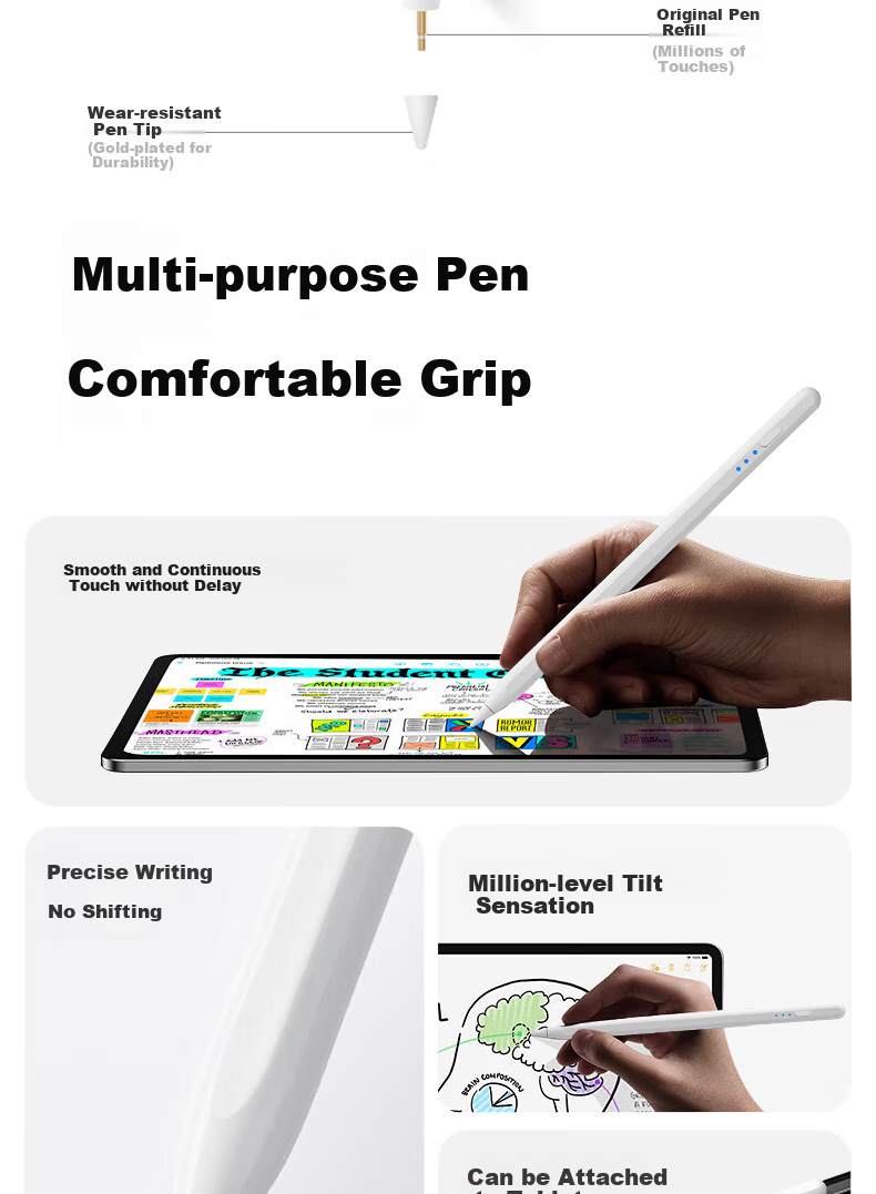 MUSTTRUE Compatible with Huawei M-Pencil 3rd Gen Stylus Capacitive Pen for MatePad 11.5s/Pro 12.2/Air 12/Mini Xiaomi Android Universal Touchscreen Tablet Pen 4