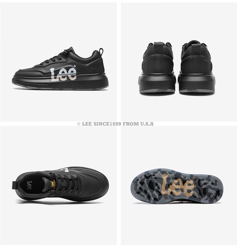 Lee Men's New Fashionable Breathable Casual Shoes, Versatile Low-Top Men's Sneakers, Thick-Soled Height-Increasing Trendy Shoes for Me 10