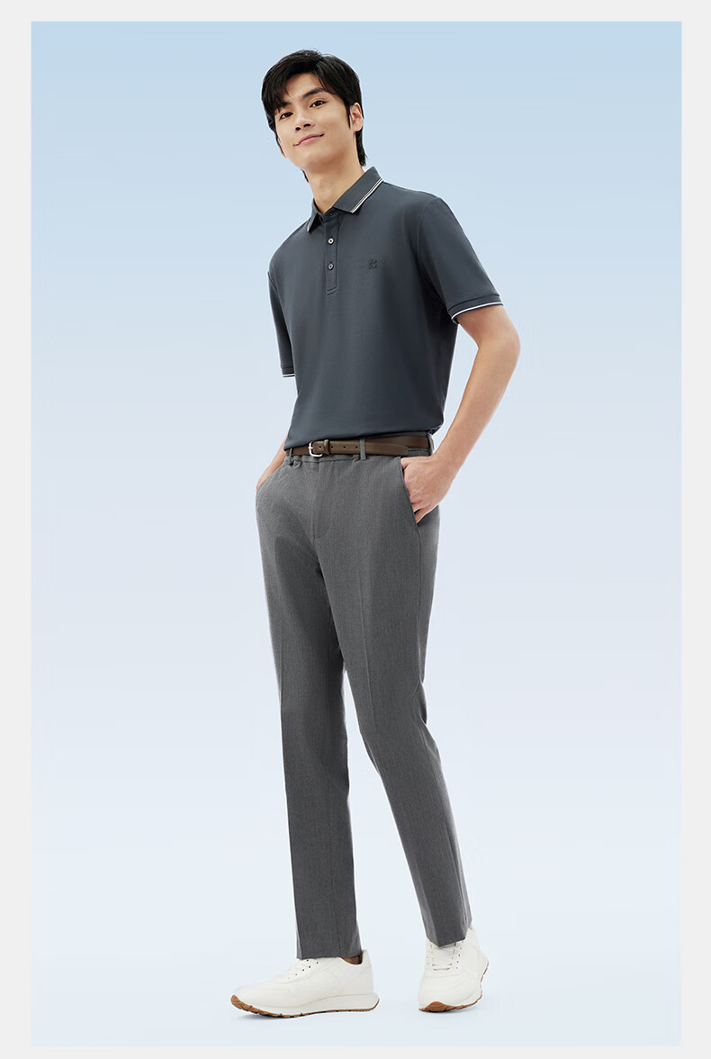 Hodo [Lin Gengxin's Style] Modal Silk Short-Sleeve Cool-Feeling Antibacterial Polo Shirt, Turn-Down Collar T-Shirt 38