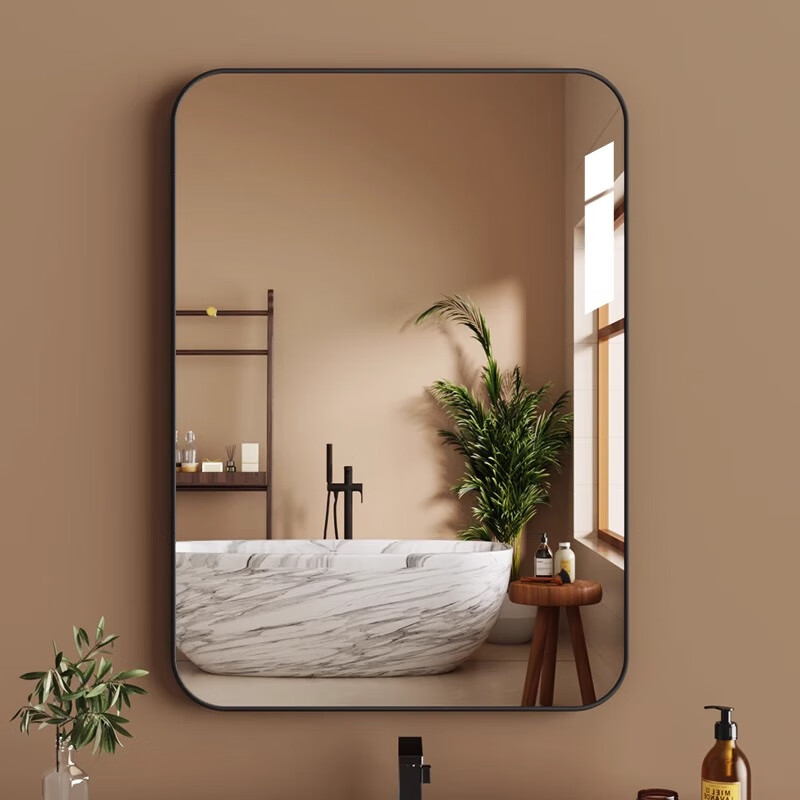 Muhan Yue Bathroom Mirror Wall Sticker No Drilling Makeup Mirror Toilet Vanity Custom Wall-Mounted Aluminum Frame