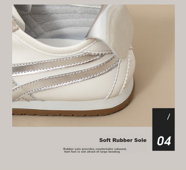 ZHR Dexun Women's Versatile Stylish Casual White Sneakers, Lightweight Flat Sports Shoes for Women, BT102, Beige Silver, Size 40 13
