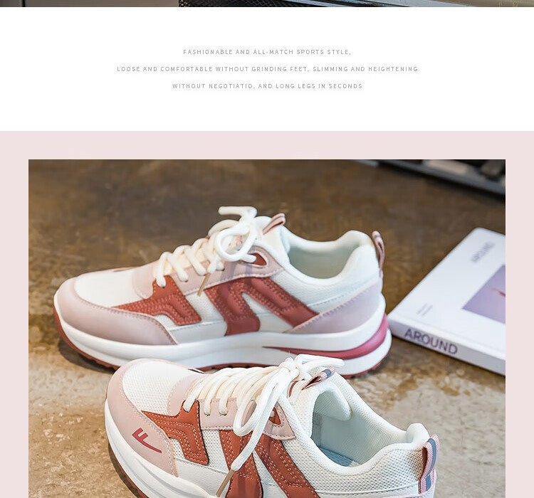 Warrior Official Women's Sports Shoes 2026 Spring New Trendy Shoes for Women Pink Beige Size 38 19