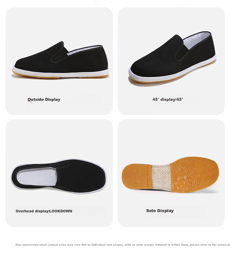 YUZHAOLIN Traditional Beijing Cloth Shoes, Handmade with Thousand-Layer Sole, Slip-On Loafers, Casual Comfortable Footwear for Men, Y1S-1003, Size 43 11