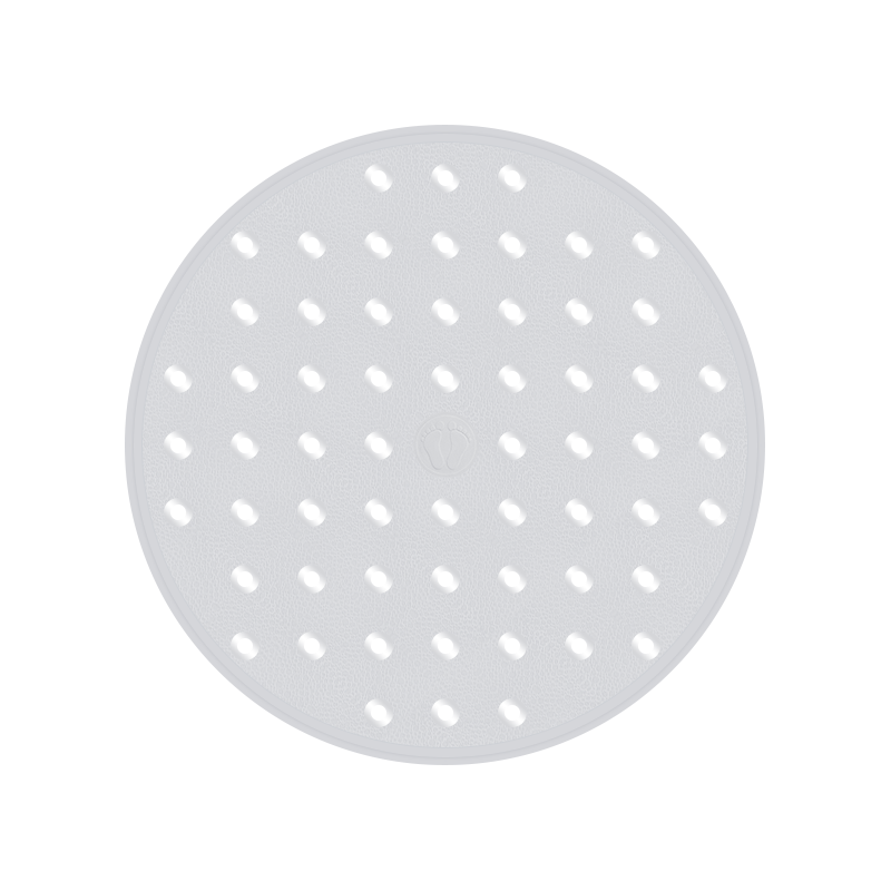 RIDDER German Imported TPE Bathroom Non-Slip Mat, Round Dotted Hollow Non-Slip Mat, Light Gray, Diameter 52