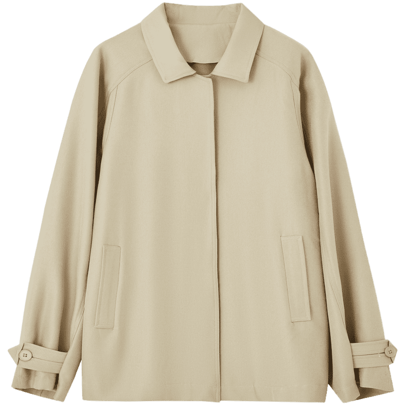 Demana Vintage Revival Spring Smart Simple Lapel Hidden Button Loose Fit Concealed Slimming Comfortable Women's Trench Coat Jacket