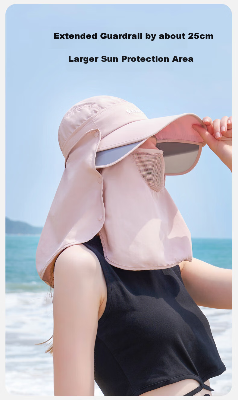 Kenmont Magnetic Face Mask Full-Face Sun Protection Hat for Women, UV-Resistant Neck Guard Quick-Dry Visor Sun Hat Km-3273 7