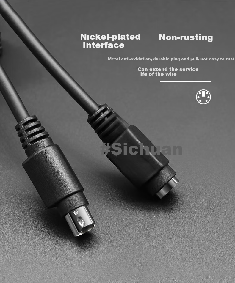 BOSENDE PS2 Extension Cable, Male to Female 6-Pin 6-Core Extension Cord, Direct Connection to Computer Mouse Keyboard Extension Cable with Round Head Pure Copper, 2 Meters BSD-PS2 5