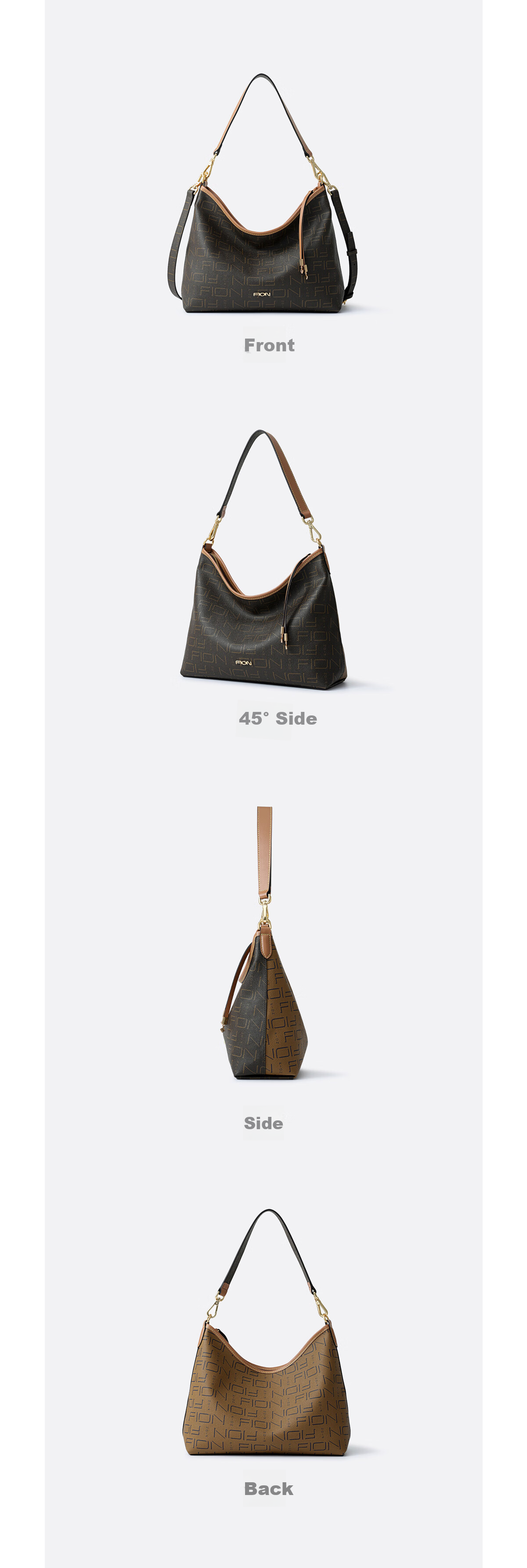 FION New Women's Handbag, Tote Bag with High-End Feel, Large Capacity Shoulder Crossbody Bag, Birthday Gift 6