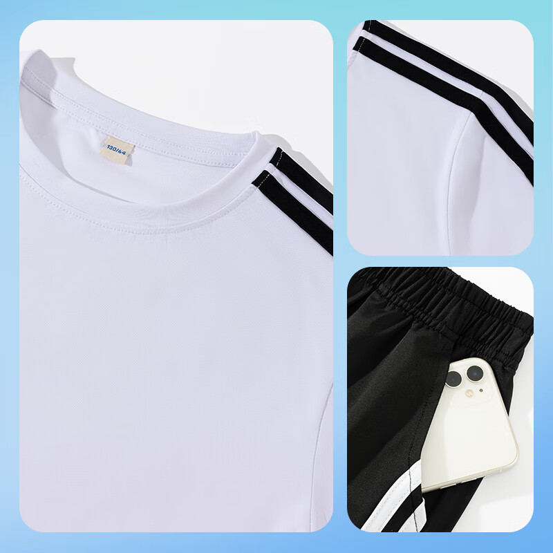 Jeanswest Boys' Summer Outfit Set, 2026 Children's Quick-Dry Short-Sleeve Shorts Two-Piece Set, Summer Boys' Sportswear, Thin Style