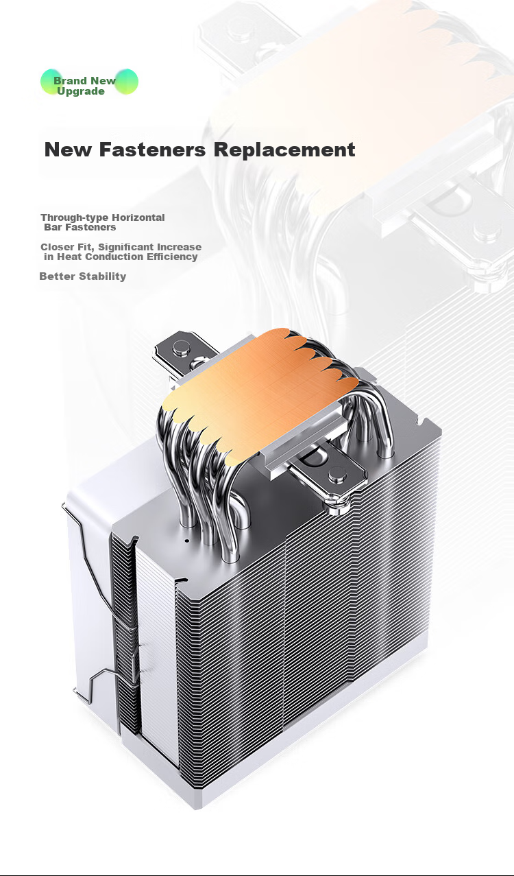 JONSBO CR-1000MAX V2 ARGB Edition White Model, CPU Air Cooler (6 Nickel-Plated Heat Pipes, Motherboard ARGB Sync, PWM Fan, Multi-Platform, Thermal Paste Included) 7