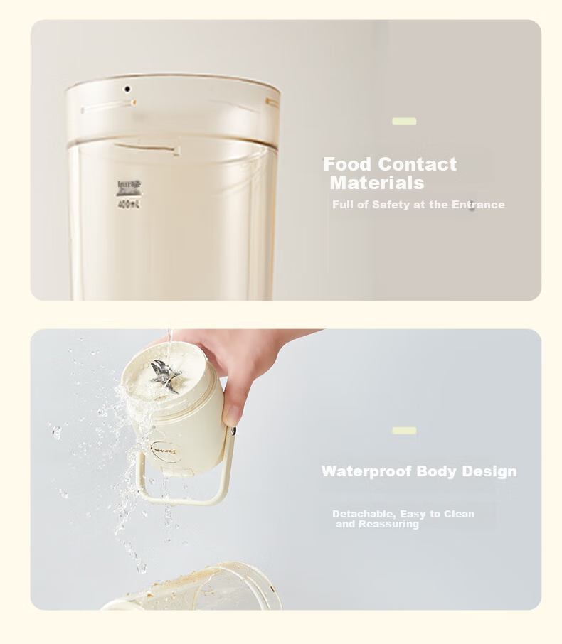 Bear Portable Juicer Wireless Charging Juice Cup Large Capacity Outdoor Personal Blender Small Ice Crushing Fruit Juicer Bottle 25