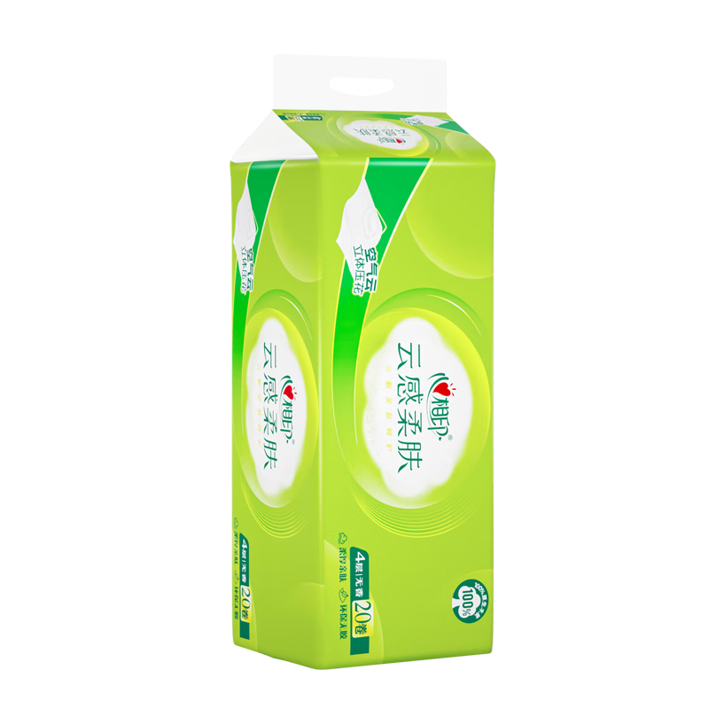 Mind Act Upon Mind Core Toilet Paper, Cloud-Soft Feel, 4-Ply, 120g*20 Rolls, Thickened Tissue Paper, Flushable Sanitary Paper