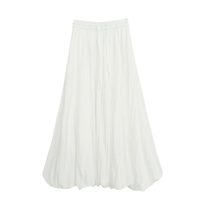 LangSha Flower Bud Skirt for Women, 2026 New Japanese-Style Sweet Midi Skirt, Designable Puffy Skirt, Versatile A-Line Lantern Skirt