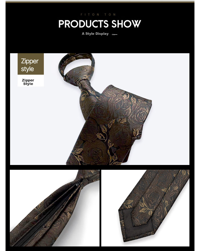 FitonTon Wedding Banquet Men's Pre-Tied Necktie, 8cm, Gift for Boyfriend, Valentine's Day And New Year Present, Gift Box Packaging 4