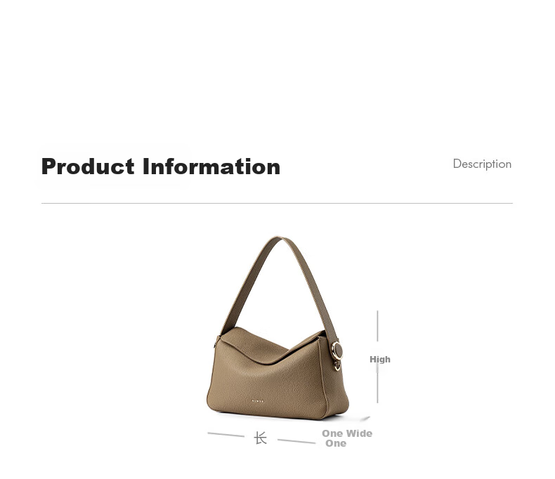 HONGU Leather Handbag, Women's Shoulder Bag, Commuter Crossbody Bag, Casual Ladies' Purse, Birthday Gift for Wome 6