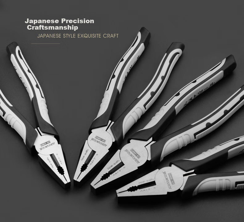 JERXUN Industrial Grade 8-Inch Wire Pliers, Multi-Purpose Tiger Pliers, Flat-Nose Pliers, Wire Cutters, High-Hardness Electrician's Pliers 3