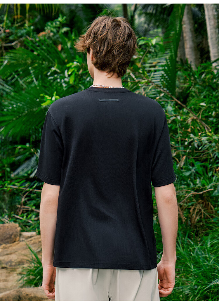 FILAFUSION Fila Trendy Men's Knitted Short Sleeve Shirt Summer Fashion Casual Loose T-Shirt 1