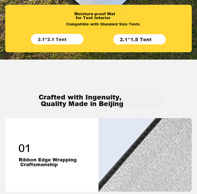 JD Original Colored Film Moisture-Proof Mat, Outdoor Picnic Mat, Grass Tent Moisture-Proof Ground Mat, Yellow And White Checkered Pattern, 150*200cm 12