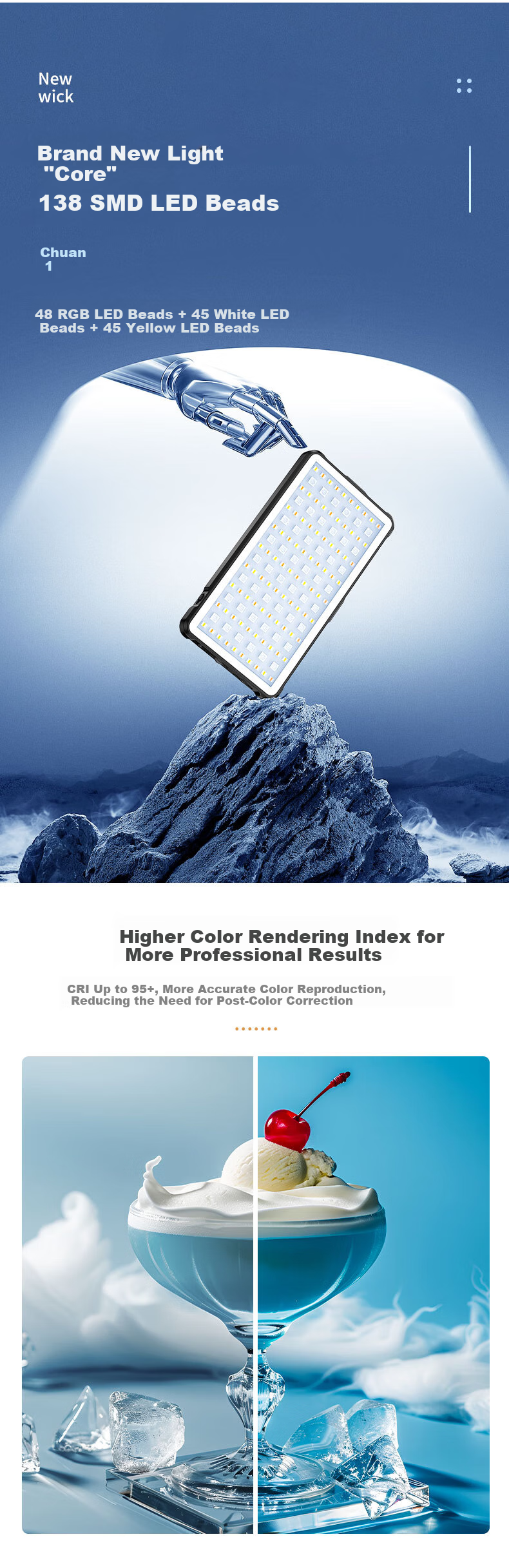 MAMEN Fill Light SL-C02, Full-Color RGB Dual-Temperature Portable Handheld Light, Camera Phone Live Streaming Photography Micro-Drama Short Video Pocket Atmosphere Soft Light 9