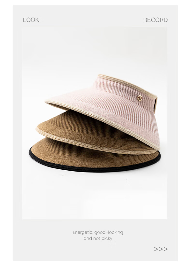 FANCET Women's Spring And Summer Japanese-Style Color-Block Hat, Black Glue Wide Brim Sun Protection Straw Hat for Travel And Vacation, Breathable Sunhat 5