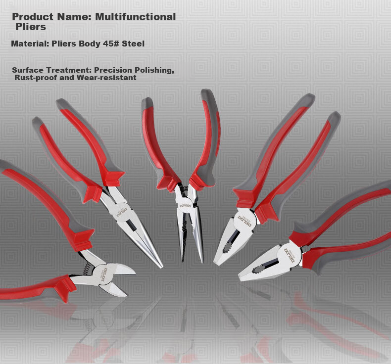 DELIXI ELECTRIC Wire Cutters, Electrician's Pliers, Household Tiger Mouth Pliers, Wire Cutting Pliers, Labor-Saving, 6 Inches, 160mm 1