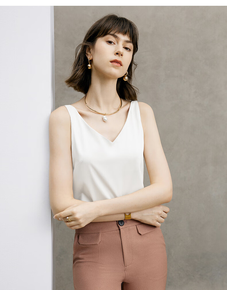 YANYEE White Basic Camisole Women's Summer 2025 Simple Versatile Sleeveless Vest White 2XL 3
