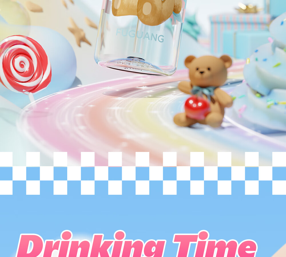 FGA Fugang Children's Straw Cup Tritan Plastic Cup Summer Student School Large Capacity Sports Water Bottle 15