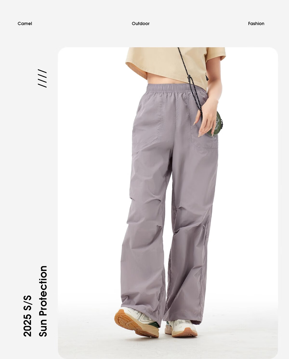 CAMEL Cargo Pants for Women, Spring And Summer Paratrooper Pants, Outdoor Sun Protection Cool-Feeling Quick-Dry Casual Pants for Men A24CZ01776C 11