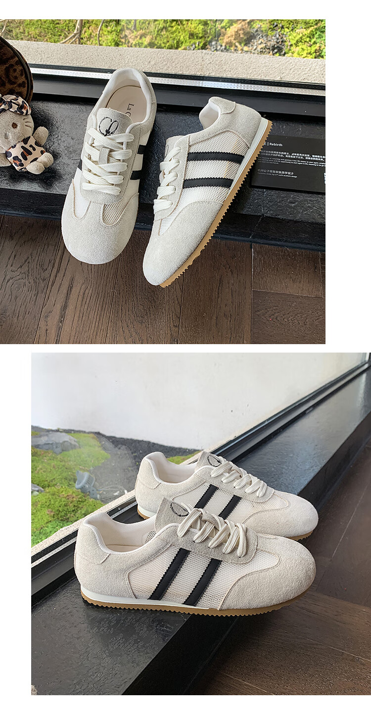 La Chapelle Women's Shoes, Versatile Breathable Mesh Casual Sneakers for Women - 2219 Beige Gray Black, Size 39 18