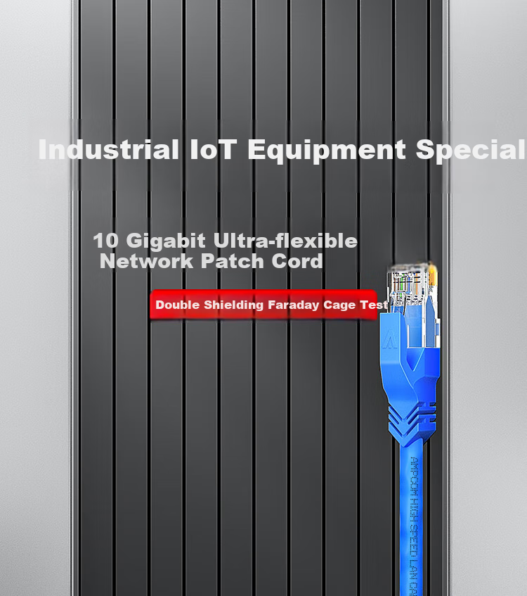 AMPCOM 10 Gigabit Cat6A High Flexible Industrial Network Cable, CAT6A Unshielded UTP Oxygen-Free Copper, 0.3 Meter Ultra-Flexible High-Speed Router Computer Network Patch Cord, Black AMC6ABK3 1
