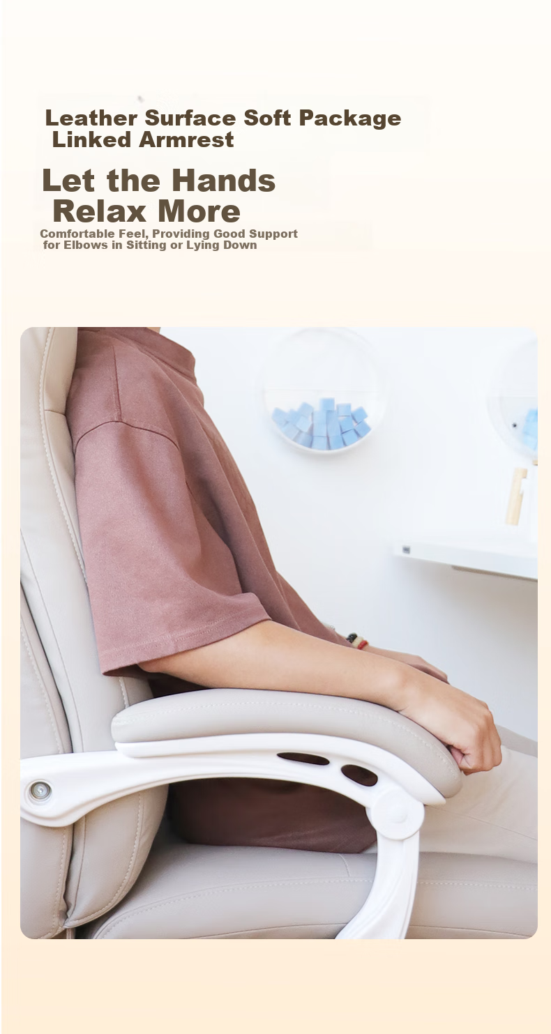 Deli KF300U-J Ergonomic Office Chair, Comfortable Reclining Computer Chair with Dual Soft Cushioning, Executive Chair, Beige 10
